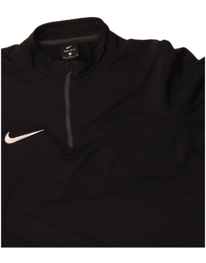 NIKE Haut de survêtement Dri Fit à col zippé pour homme Noir moyen Polyester