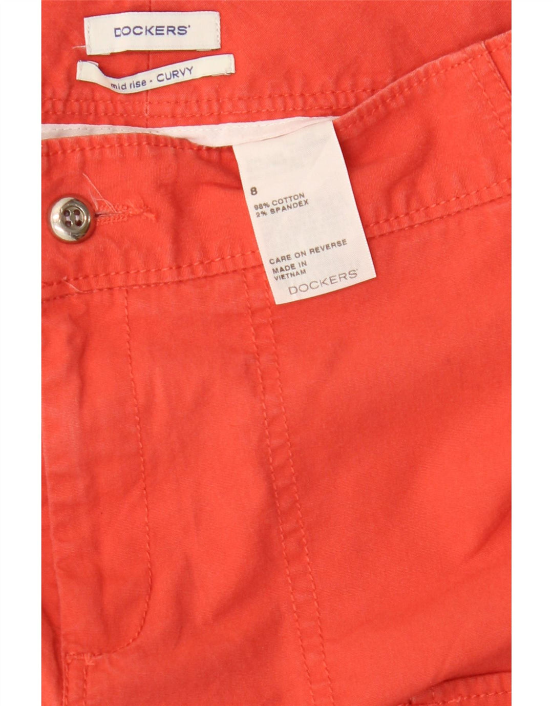 DOCKERS Womens Mid Rise Cargo Shorts US 8 Medium W32  Red Cotton Vintage Dockers and Second-Hand Dockers from Messina Hembry 