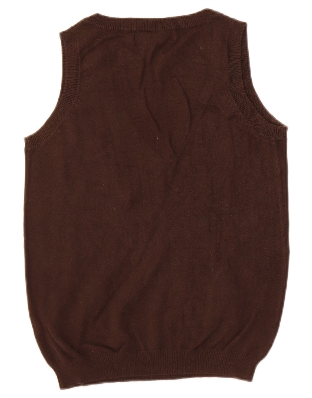 Zara Womens Vest Tank Top UK 12 Coton Marron Moyen