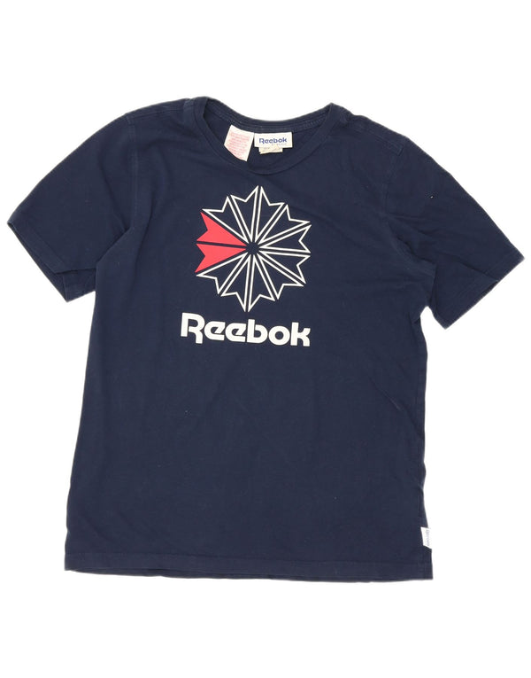 Reebok T-Shirt Graphique Garçon 13-14 ans Bleu Marine Coton