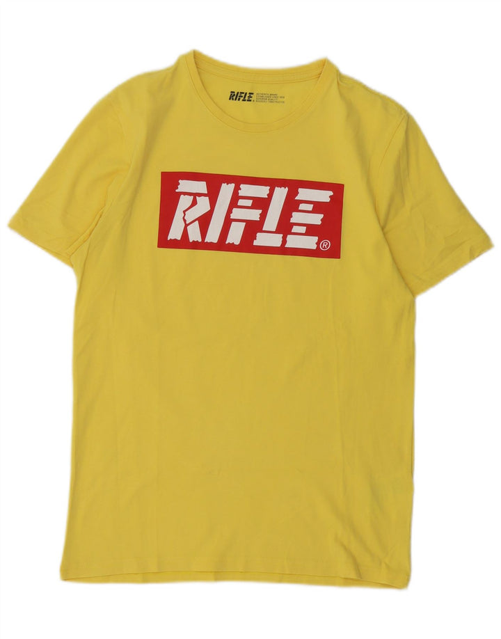 Rifle T-Shirt Graphique Homme Haut Jaune Moyen Coton