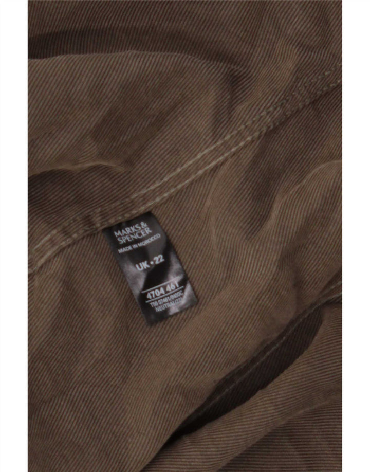 Marks & Spencer Blouson Bomber Femme UK 22 2XL Marron Lyocell
