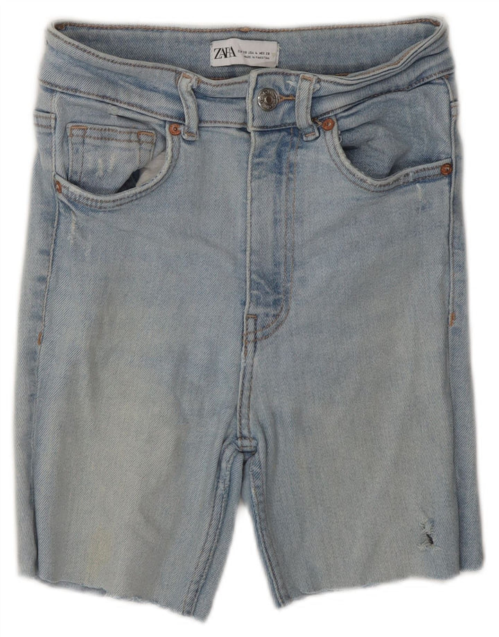 Zara Short en jean pour femme EU 36 XS W26 Bleu
