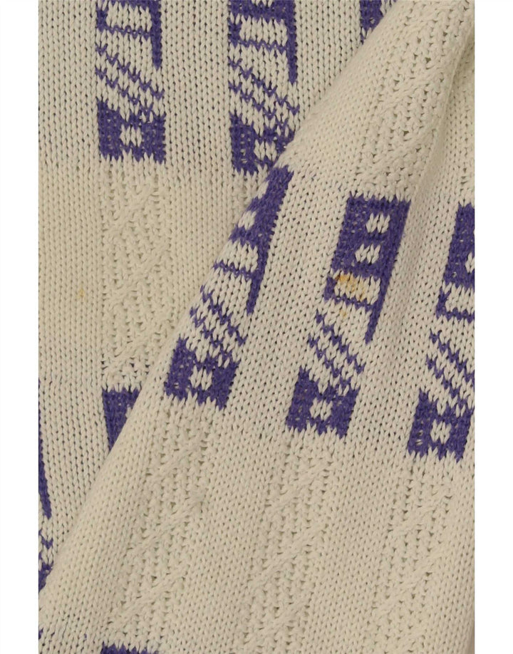Eisbar Pull col rond pour homme XL Blanc géométrique
