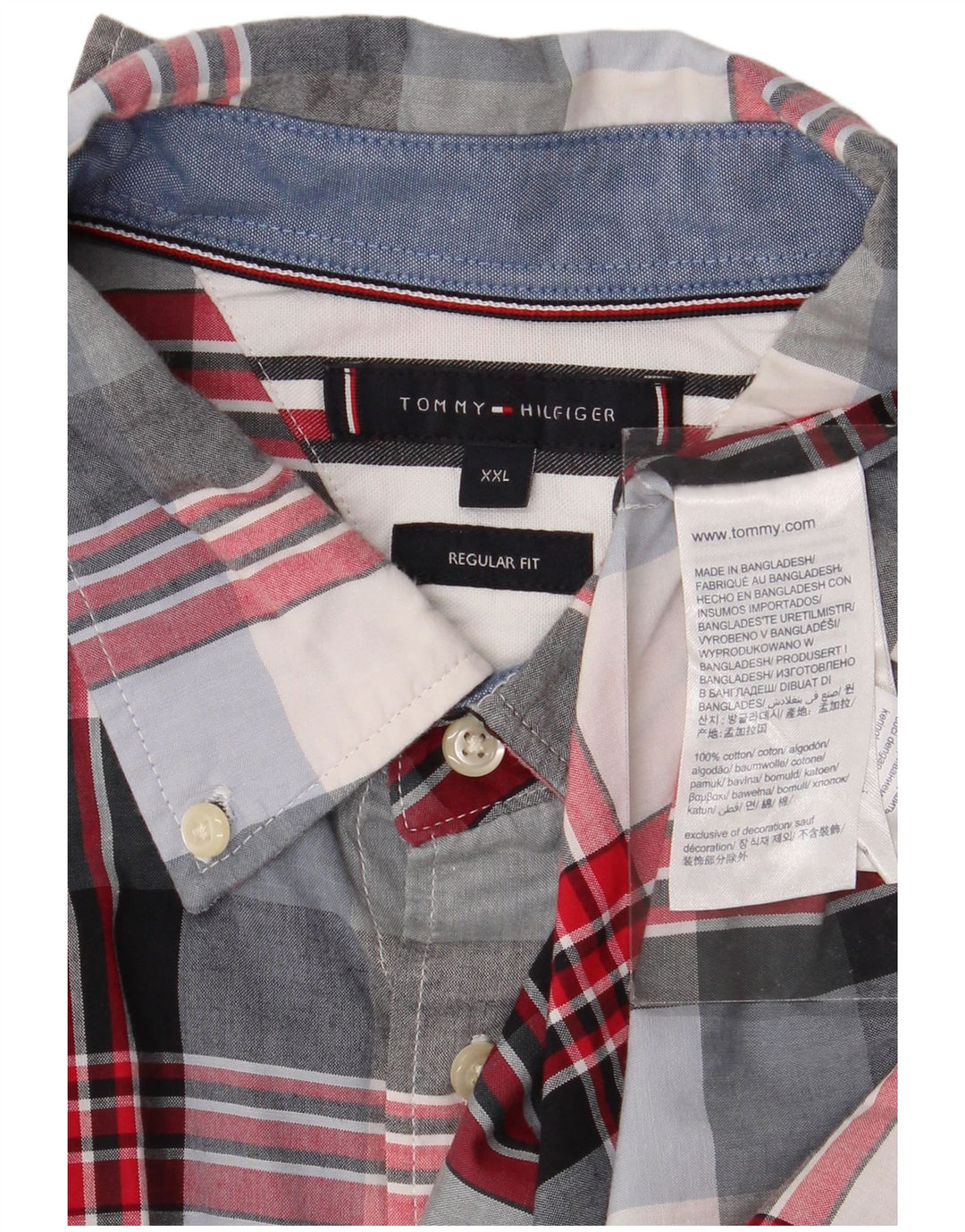 Tommy Hilfiger Chemise Regular Fit Homme 2XL Coton à Carreaux Multicolore
