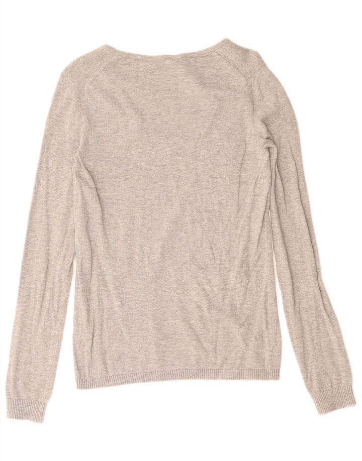 Lacoste Femme Col V Pull Pull Taille 36 Petit Gris Moucheté Coton