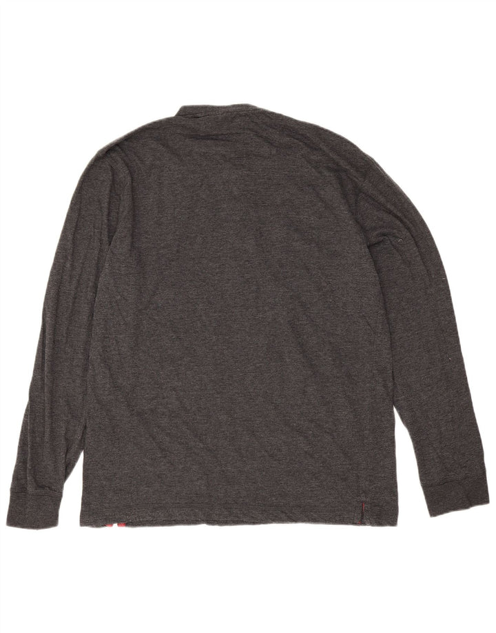 Chaps Top Homme Manches Longues Gris Moyen Moucheté Coton