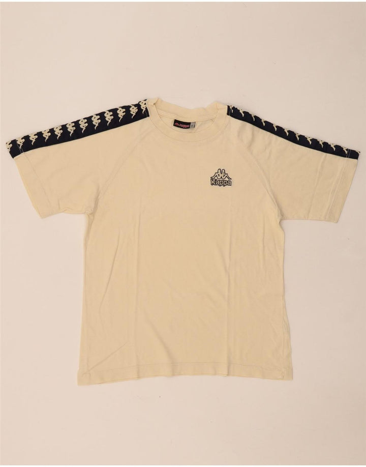 KAPPA T-Shirt Graphique Homme Petit Beige Colorblock Coton