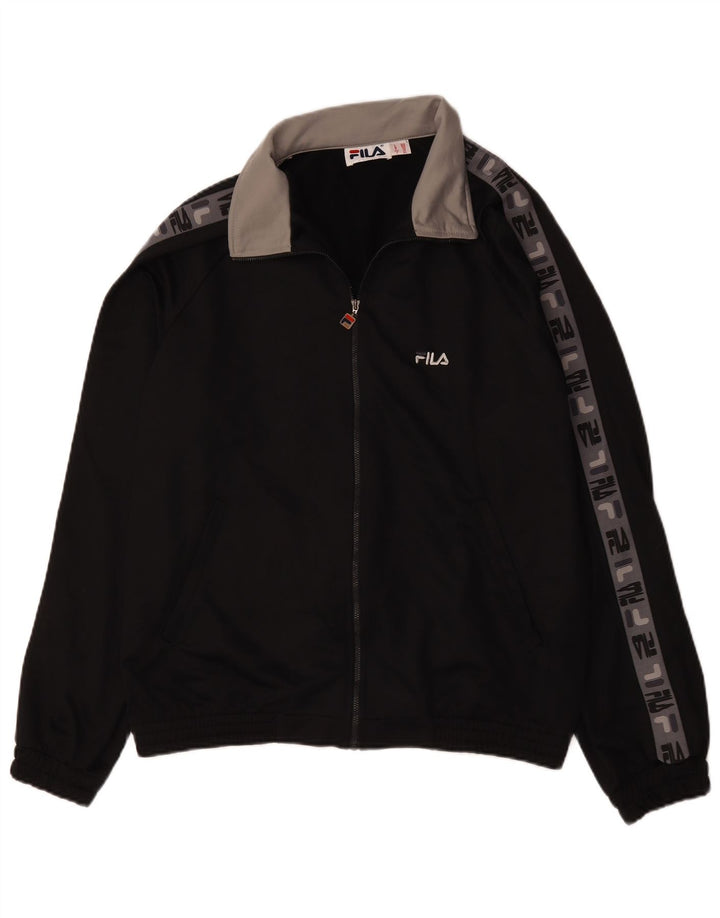 Fila Veste de survêtement graphique pour homme IT 50 Noir moyen Colourblock