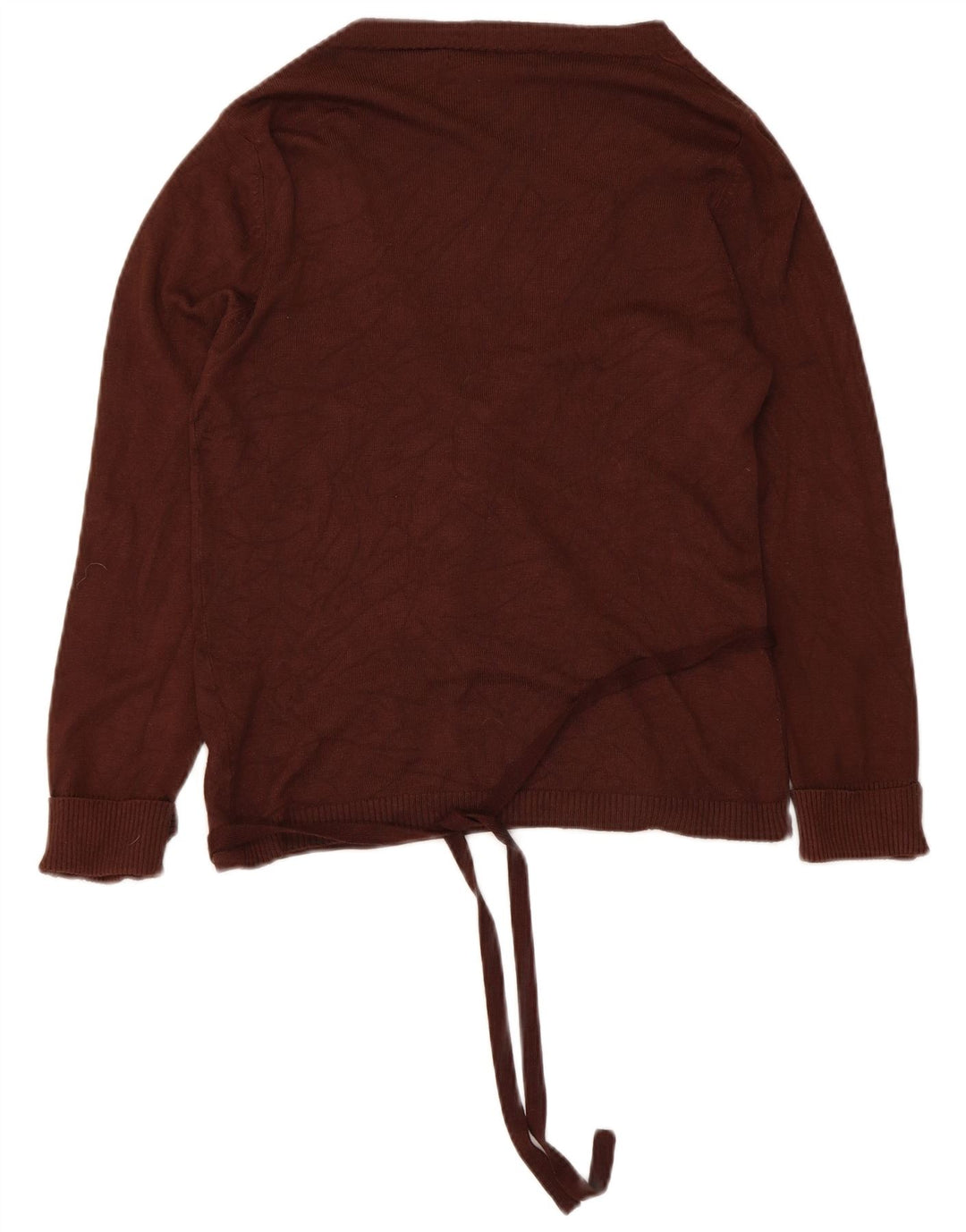 Zara Womens Wrap Cardigan Sweater UK 12 Rayonne Marron Moyen