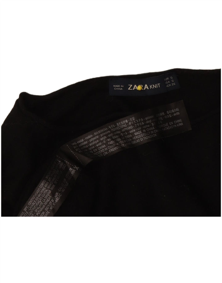 Zara Haut à manches longues pour femme UK 10 Small Noir Modal