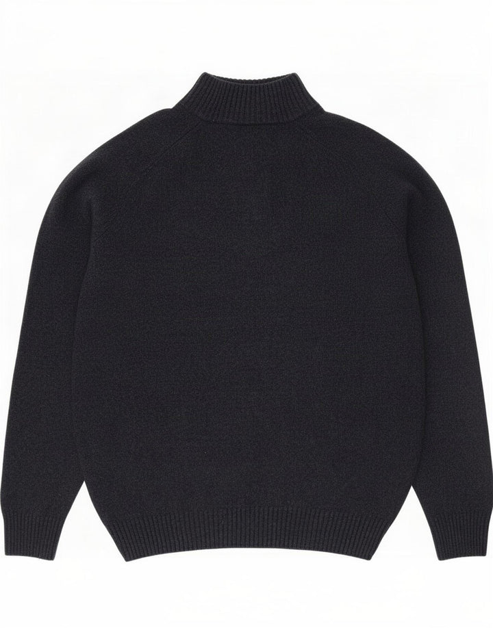 Lyle & Scott Pull à col boutonné pour homme en laine d'agneau bleu marine Taille L