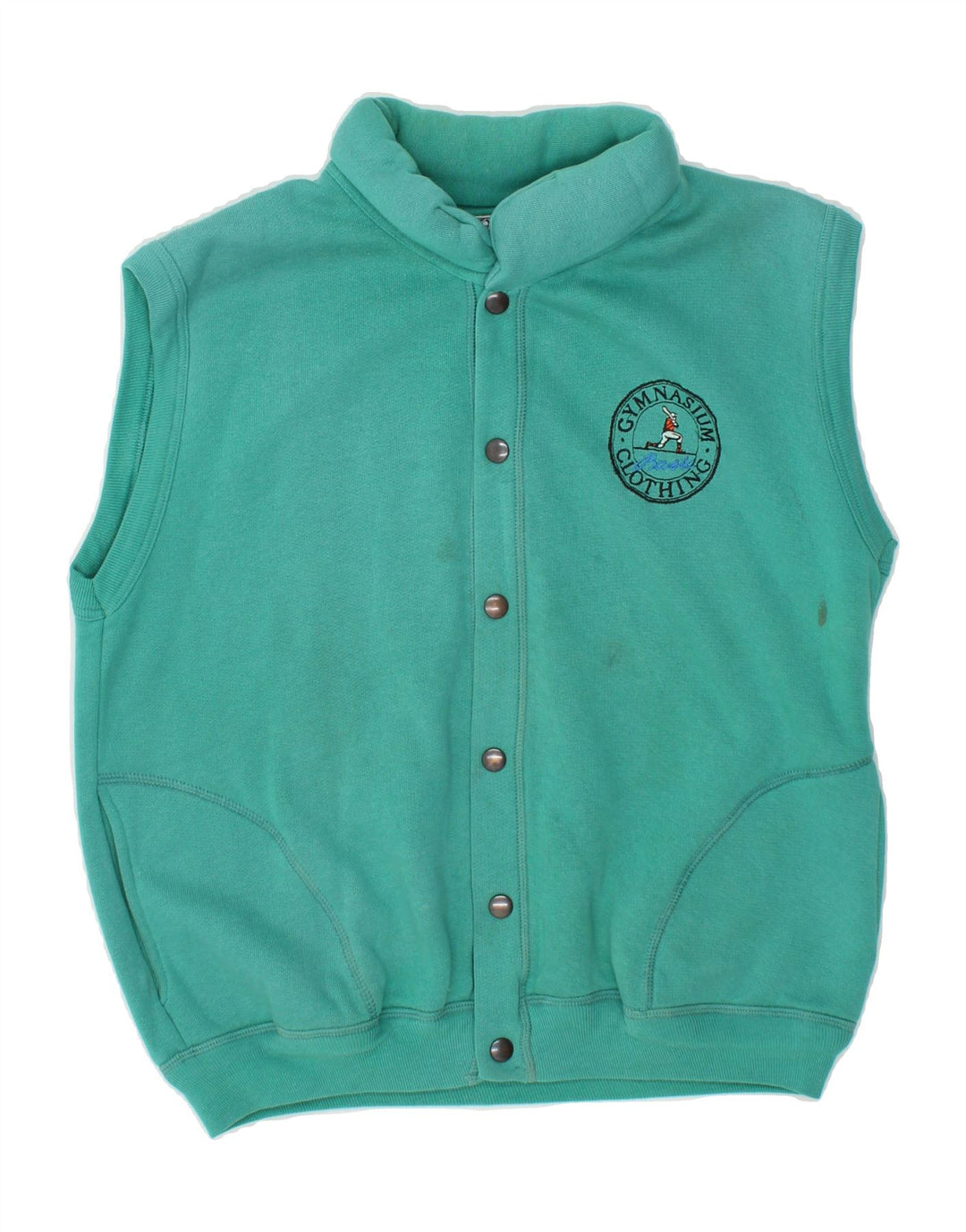 GYMNASIUM Womens Sleeveless Tracksuit Top Jacket UK 14 Medium Green Vintage Gymnasium and Second-Hand Gymnasium from Messina Hembry 