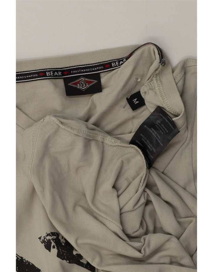 Bear T-Shirt Graphique Homme Gris Moyen Coton