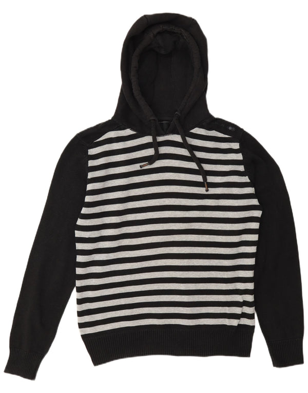 Jack & Jones Pull à capuche pour homme en coton rayé noir Small