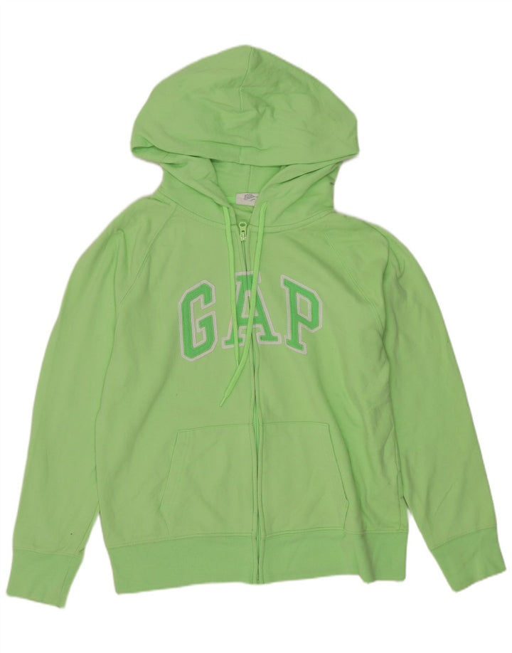GAP Pull à capuche zippé graphique pour femme UK 16 Grand coton vert