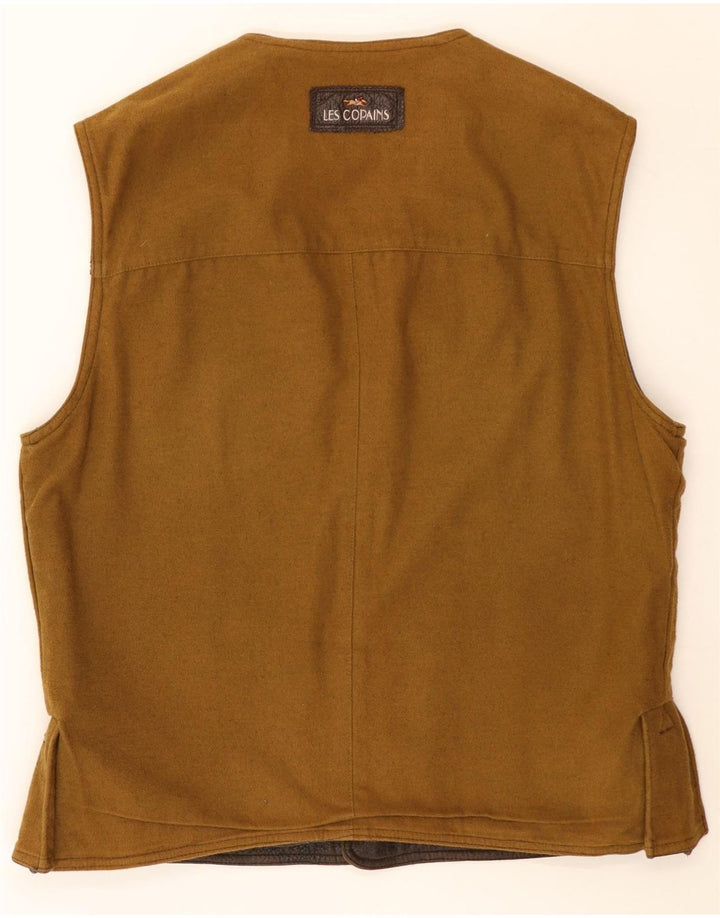 Les Copains Gilet réversible en cuir pour homme IT 56 3XL Marron