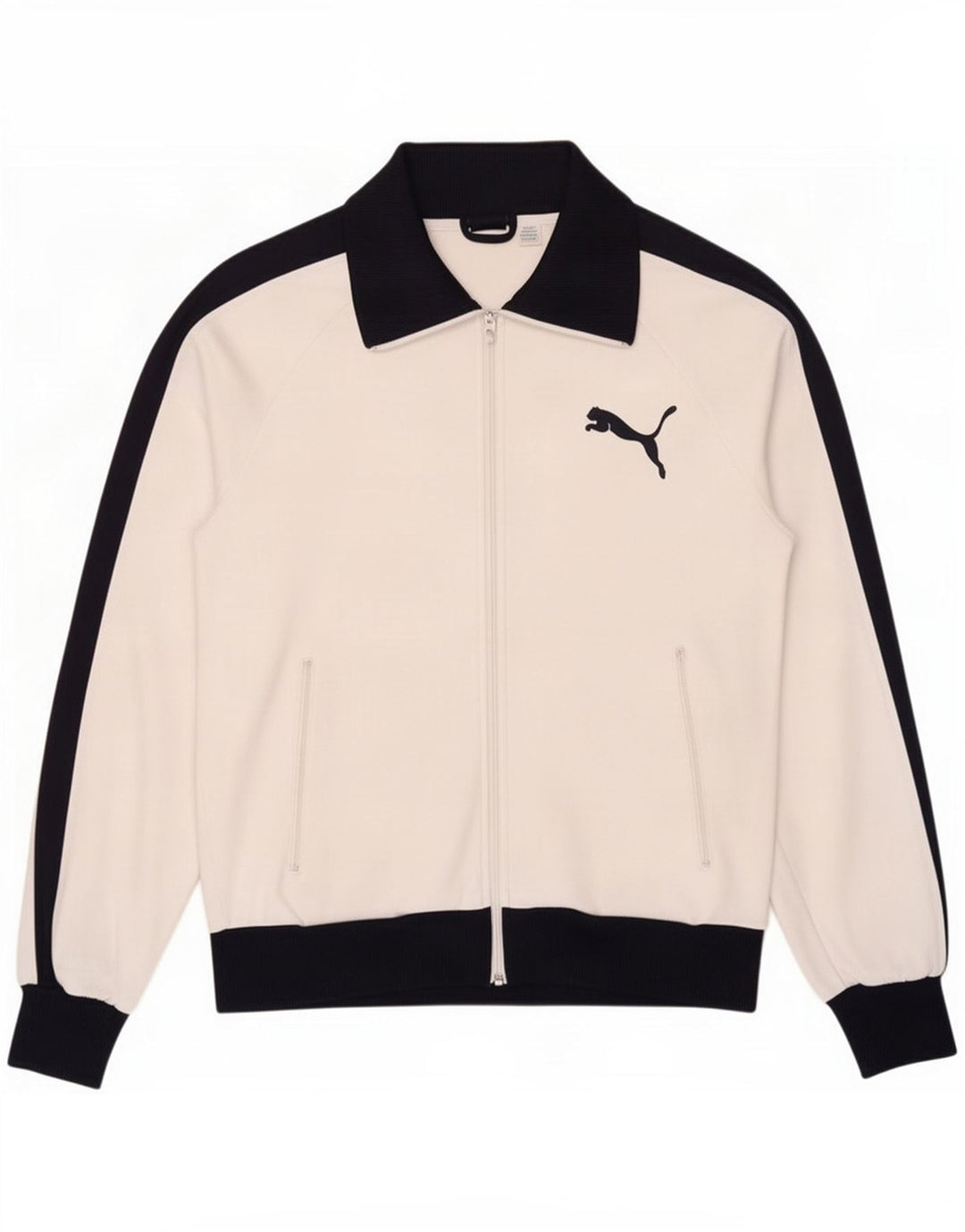 Puma Veste de survêtement graphique pour homme en polyester color block blanc moyen