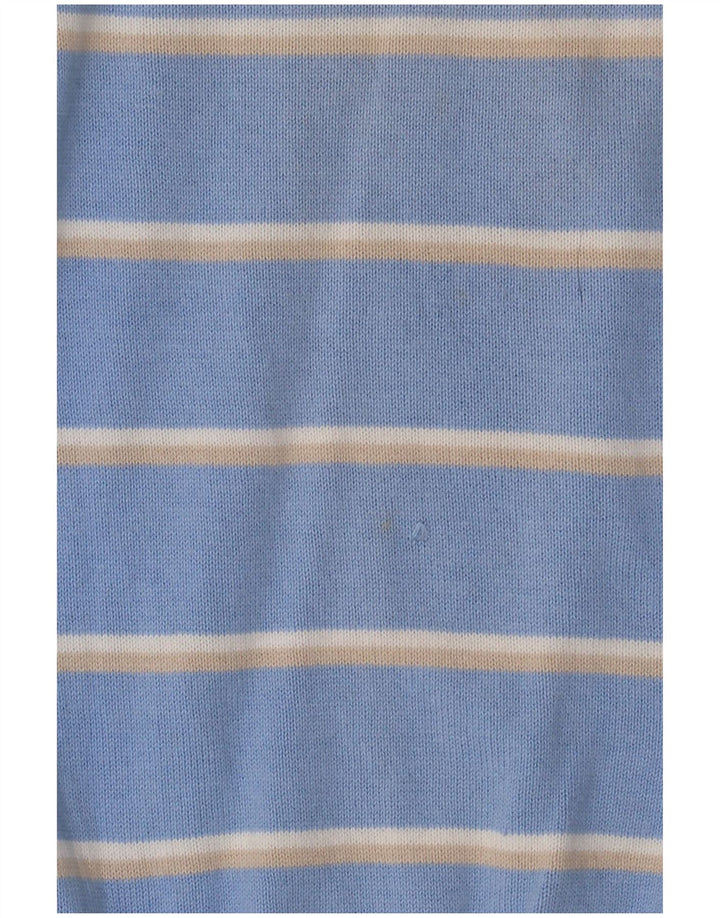 Kappa Pull Col V Homme Bleu Moyen Rayé Coton