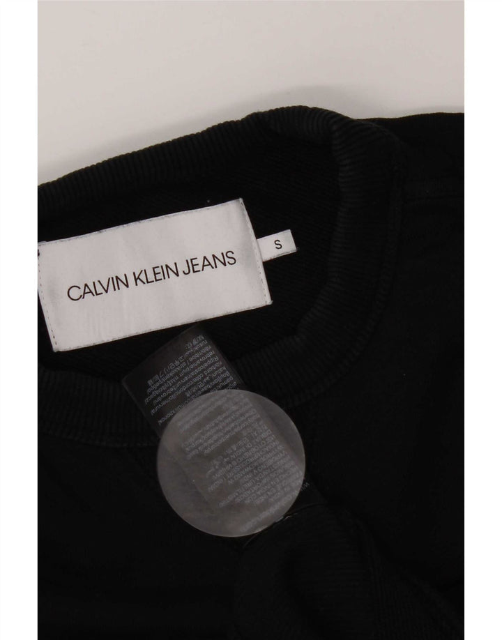Calvin Klein Sweat-shirt graphique coupe régulière pour hommes, petit coton noir