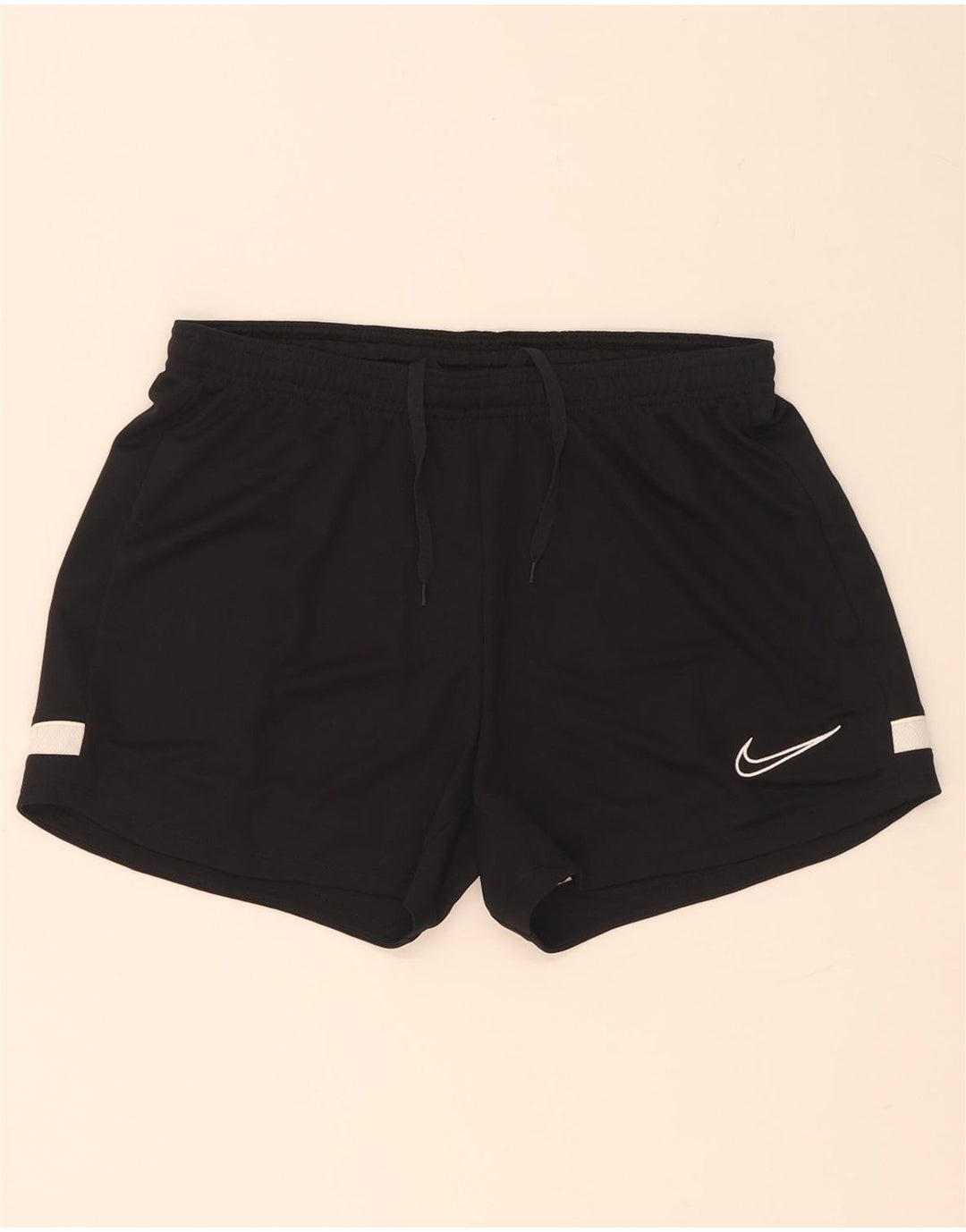Nike Short de sport Dri Fit pour femme UK 12 Polyester color block noir moyen