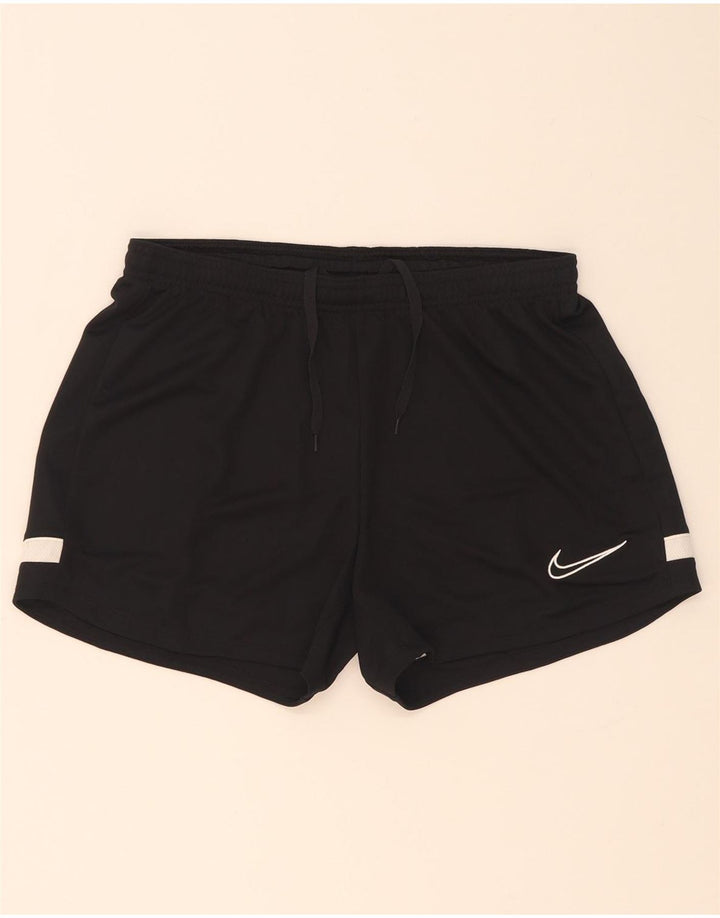 Nike Short de sport Dri Fit pour femme UK 12 Polyester color block noir moyen
