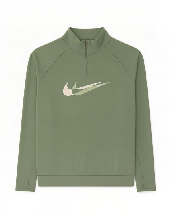 Nike Femme Dri Fit Graphic Sweat-shirt à col zippé UK 14 Vert moyen