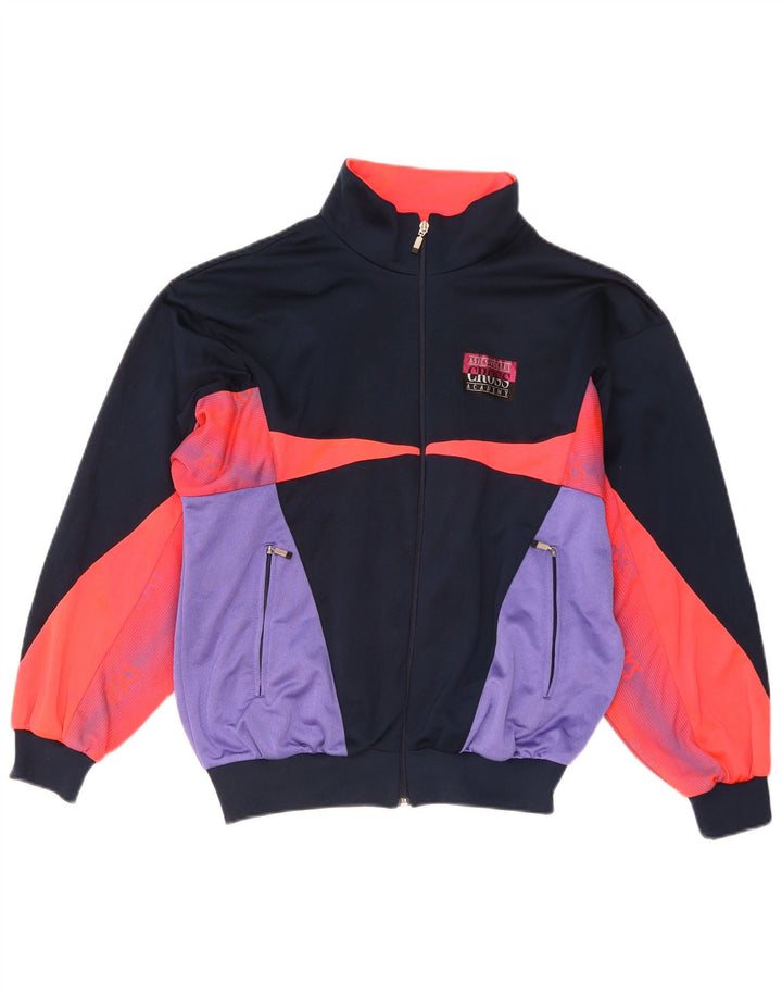 ASICS Veste de survêtement graphique pour hommes IT 50 Bleu marine moyen Colourblock