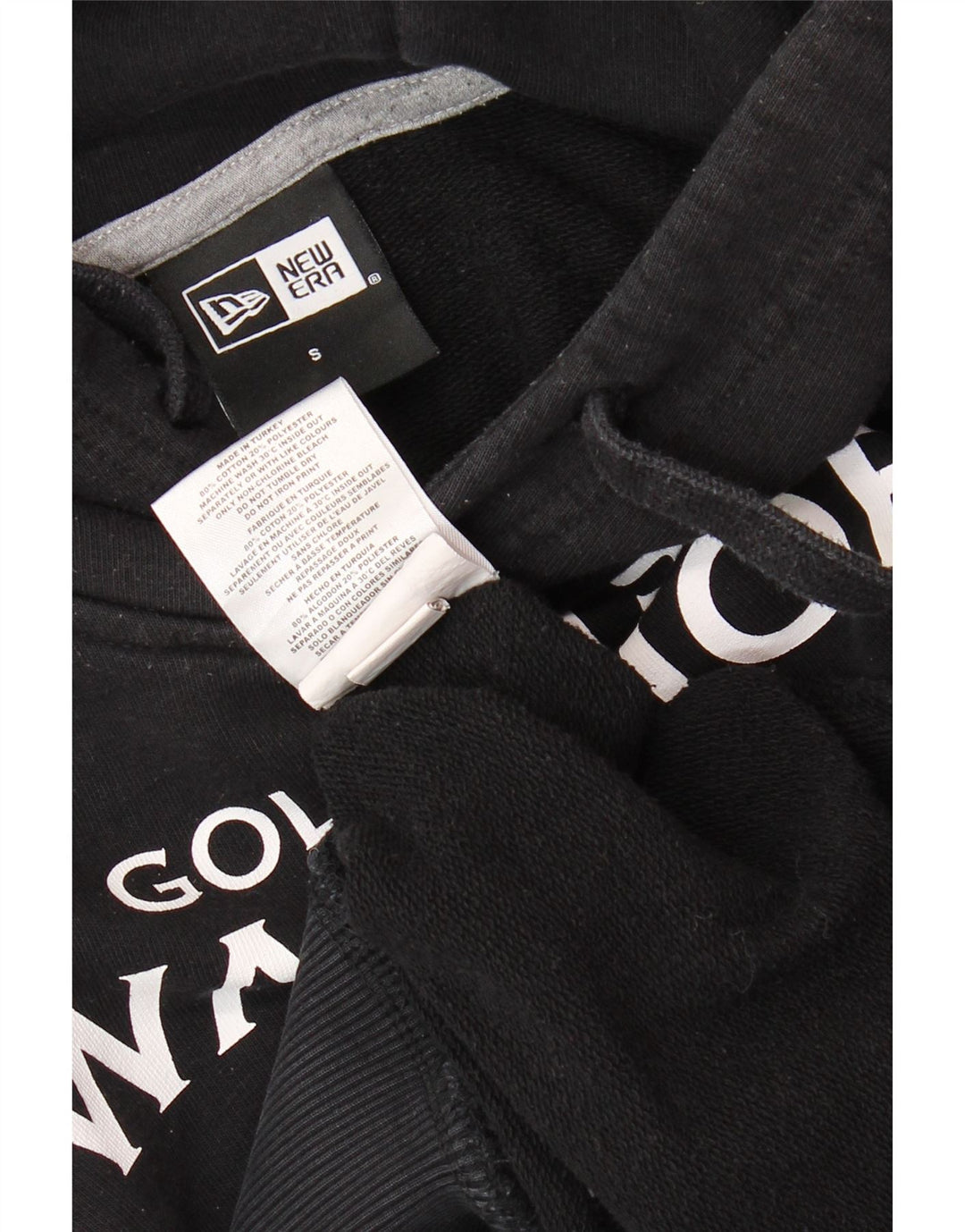 NEW ERA Pull à Capuche Graphique Golden State Warriors Homme Petit Noir