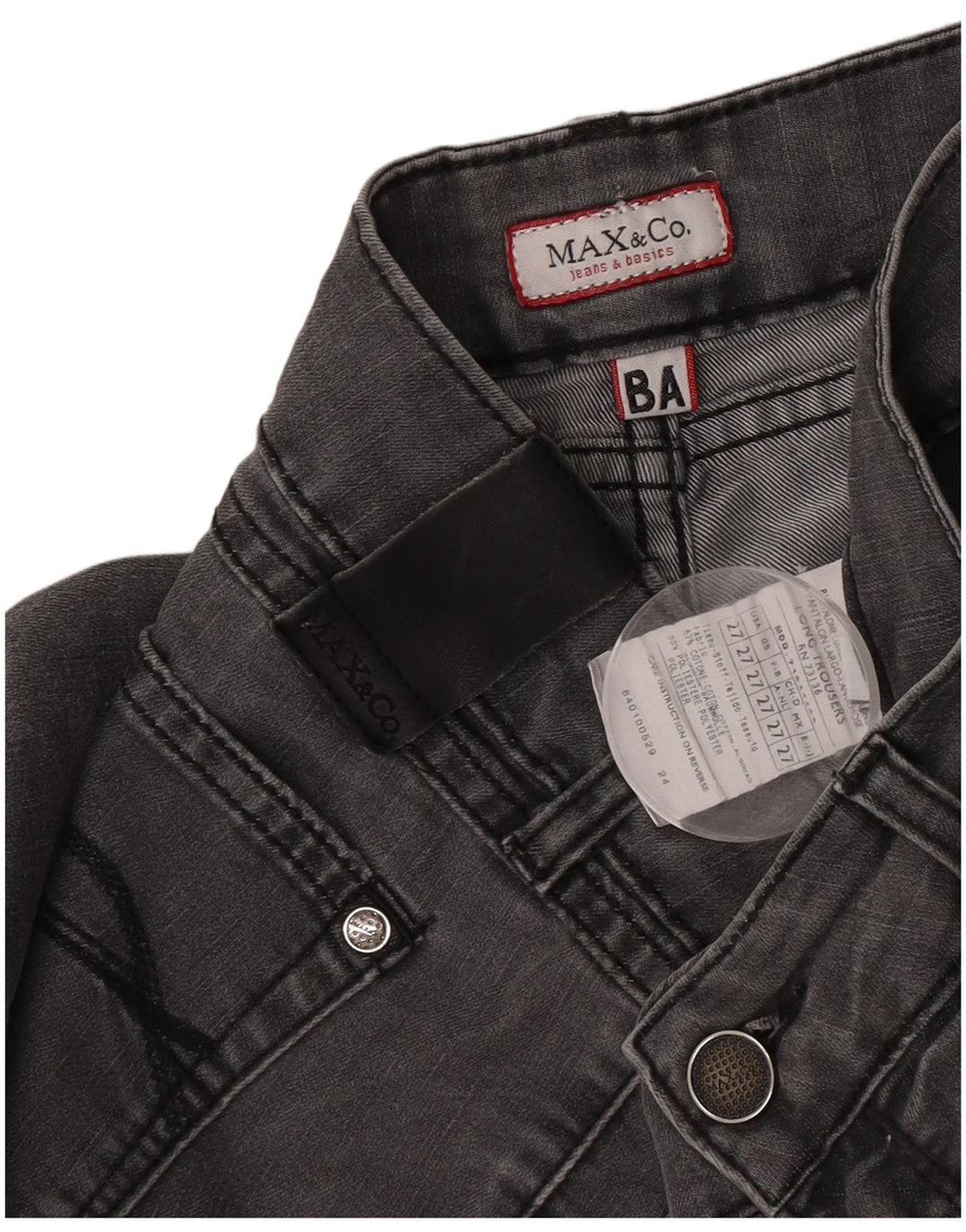 Max & Co. Jean Slim Femme W27 L28 Gris Coton