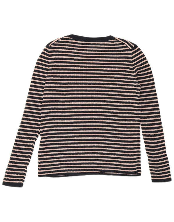 TOMMY HILFIGER Haut à manches longues pour femme UK 14 Medium Navy Blue Preppy