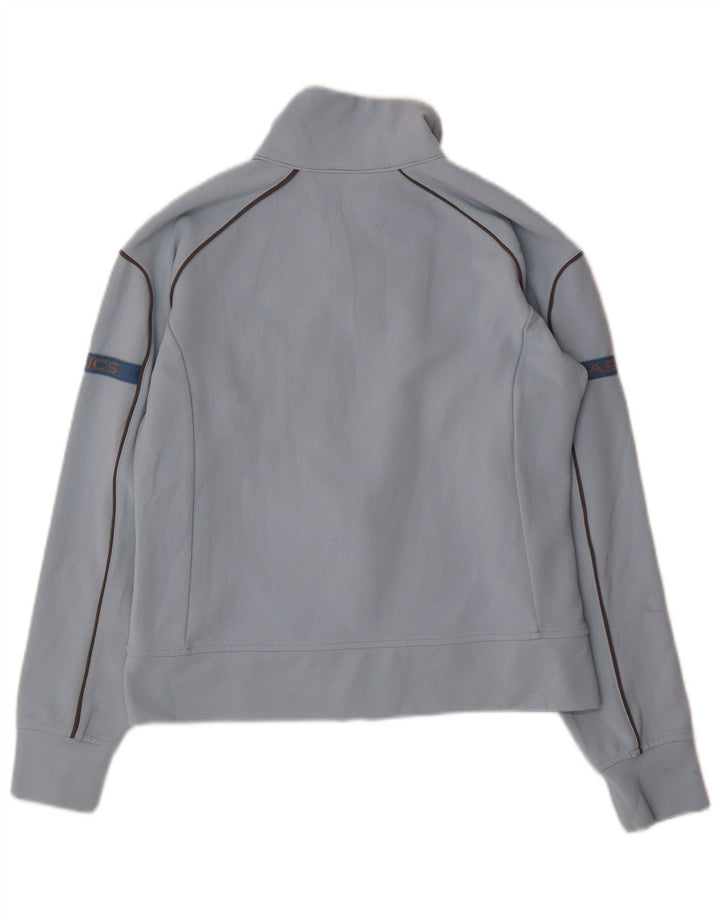 ASICS Womens Tracksuit Top Jacket UK 10 Small Blue Acrylic