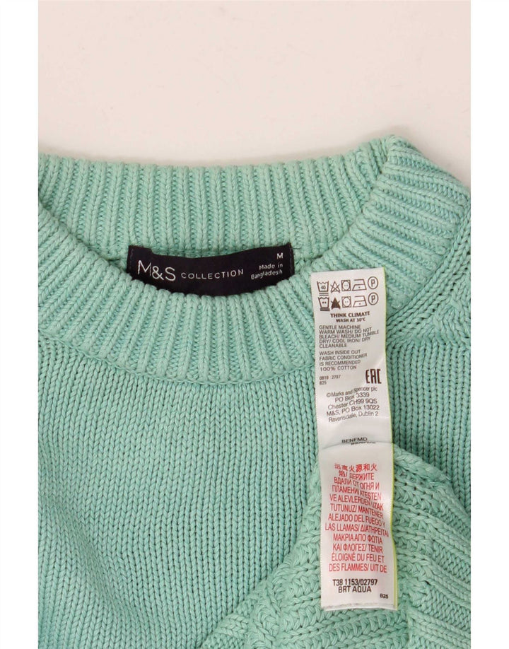 Marks & Spencer Pull col rond homme en coton turquoise moyen