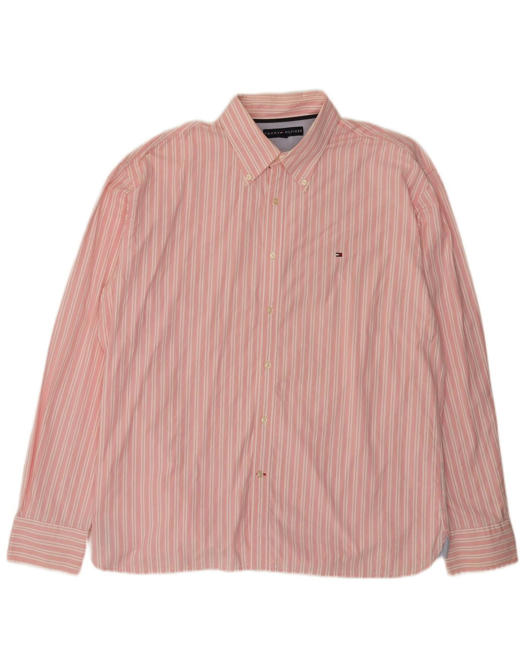 Tommy Hilfiger Chemise homme 2XL Rose à fines rayures