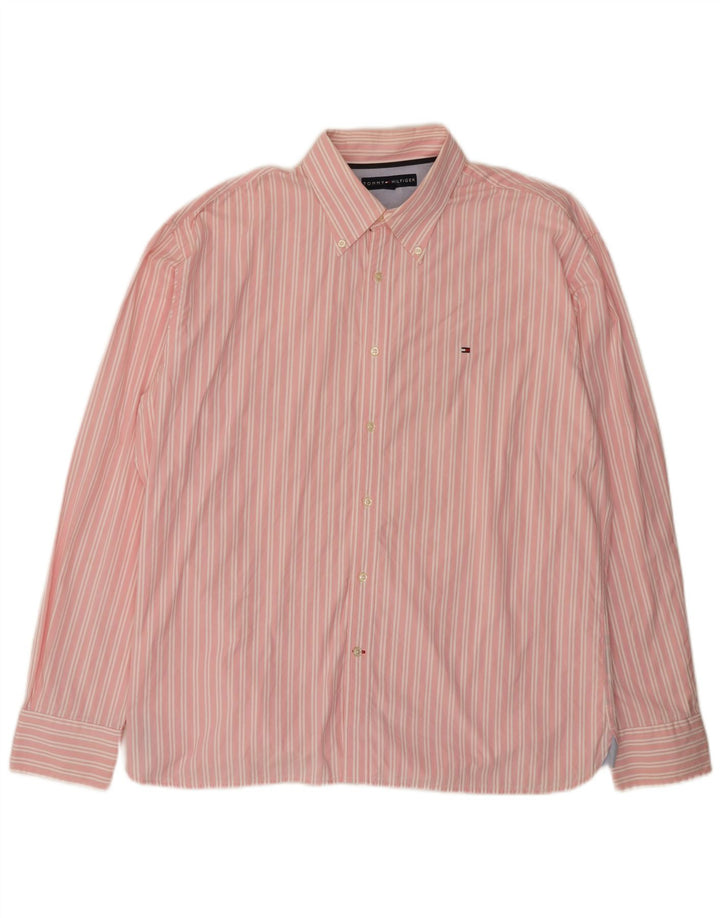Tommy Hilfiger Chemise homme 2XL Rose à fines rayures