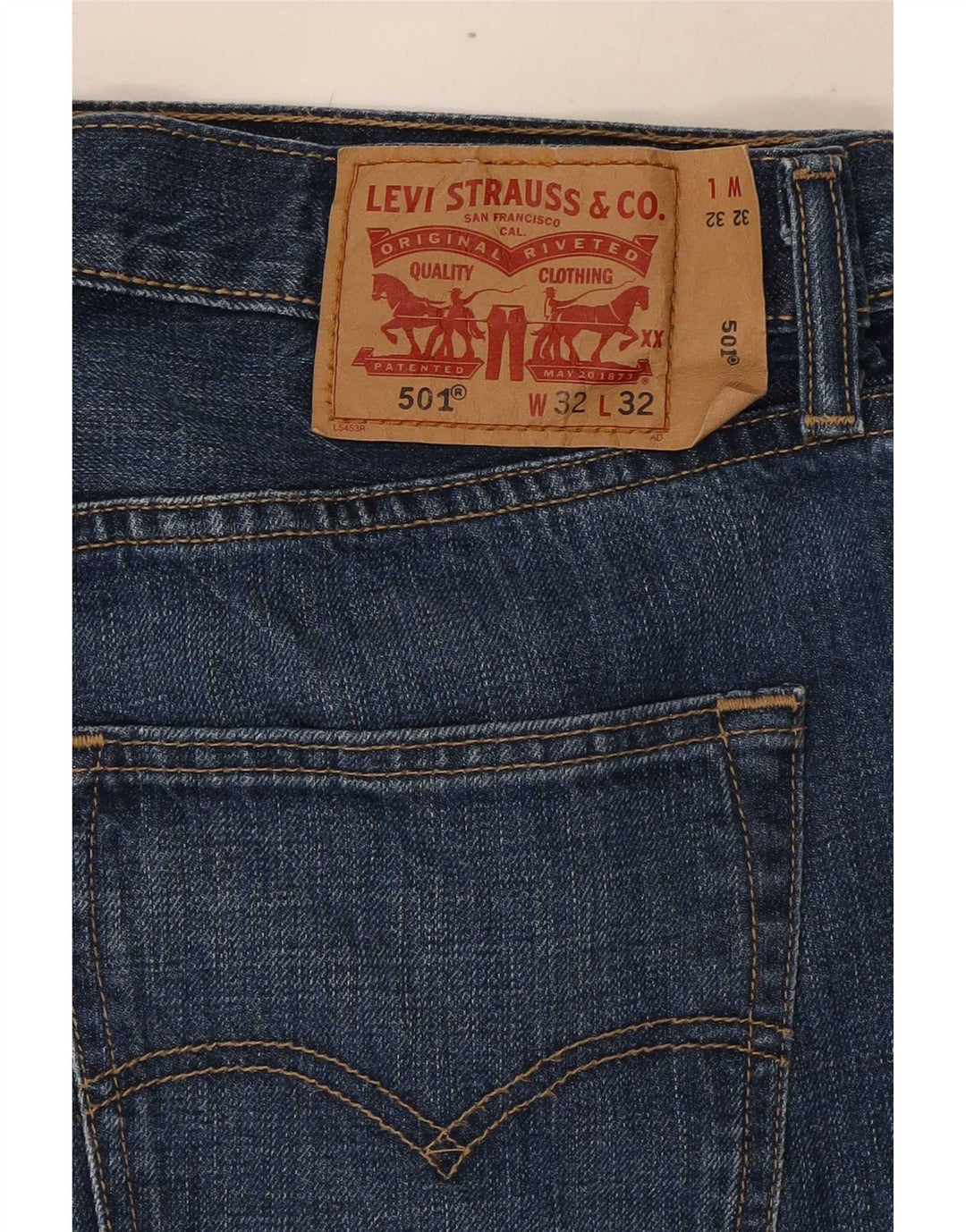 Levi's Jean 501 Straight Homme Bleu Marine W32 L32 Coton