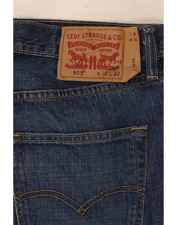 Levi's Jean 501 Straight Homme Bleu Marine W32 L32 Coton