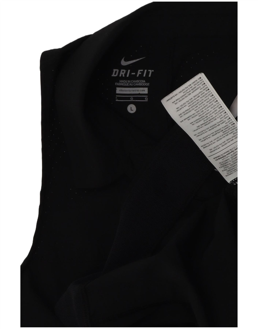 NIKE Débardeur Dri Fit pour femme UK 16 Large Noir Polyester