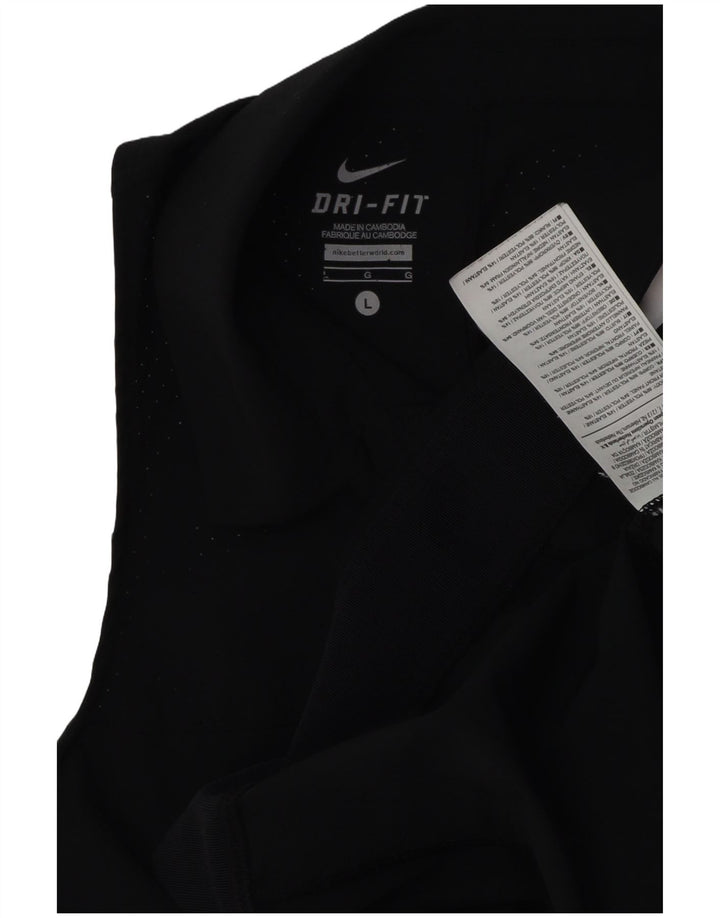 NIKE Débardeur Dri Fit pour femme UK 16 Large Noir Polyester