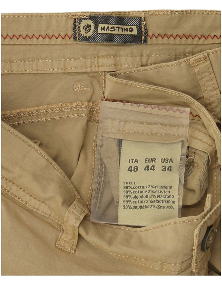 Short Cargo Vintage Homme IT 48 Moyen W34 Coton Beige