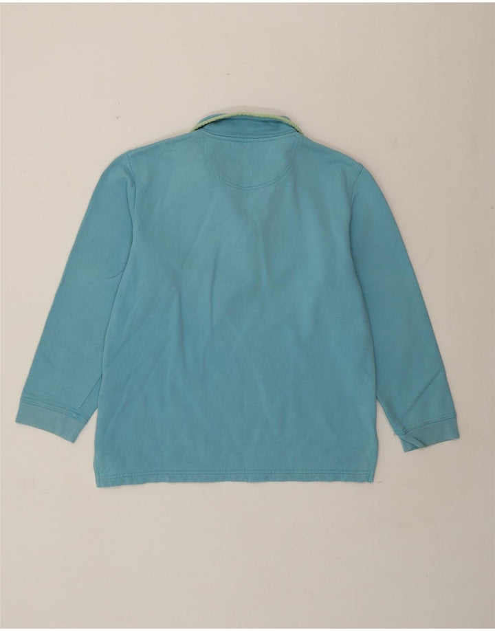 Boden Sweat-shirt à col zippé pour femme UK 44 Bleu moyen Coton