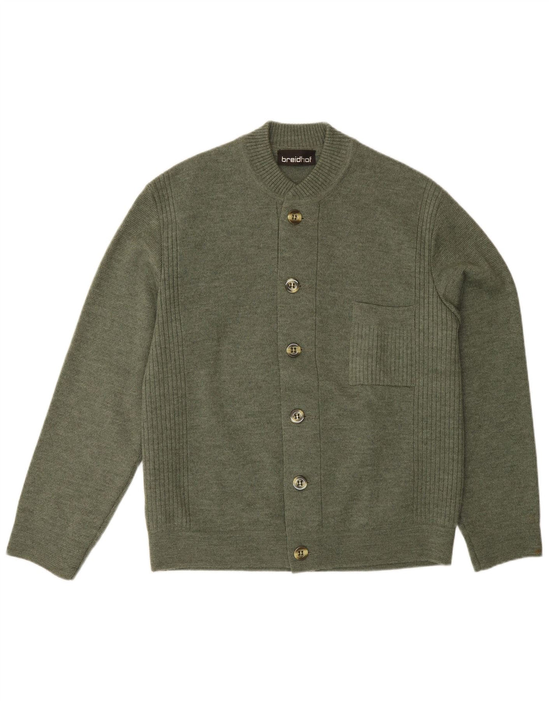 Breidhof Pull Cardigan Coupe Régulière pour Homme EU 52 Large Vert