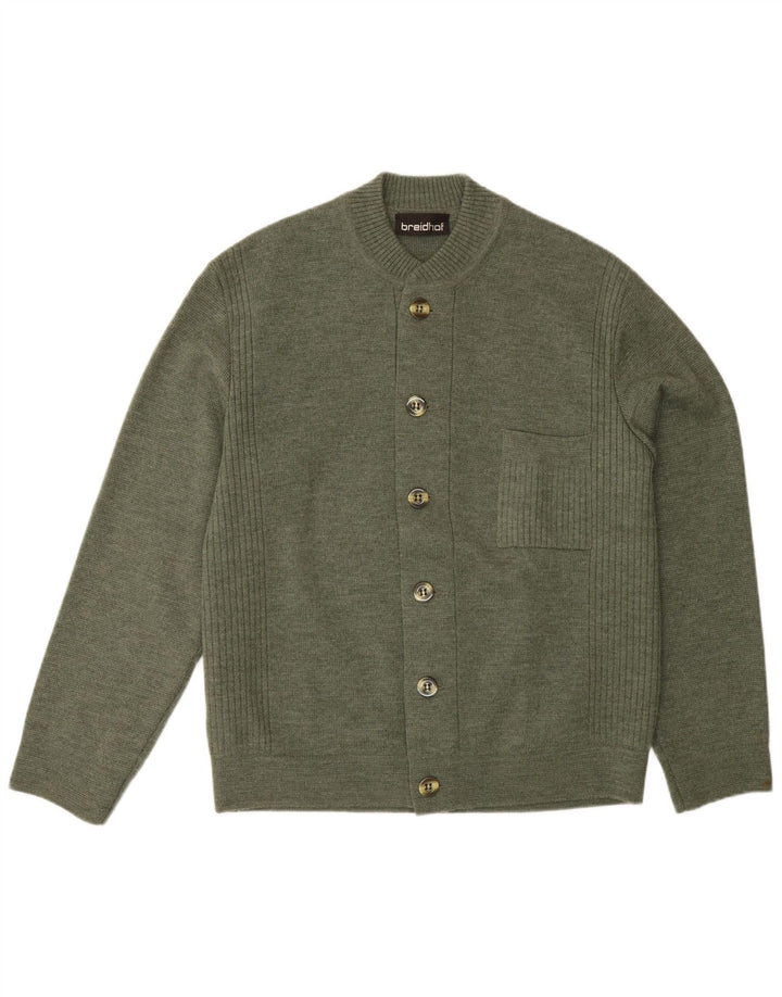 Breidhof Pull Cardigan Coupe Régulière pour Homme EU 52 Large Vert