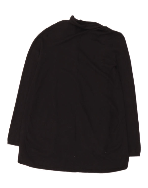Zara Womens Longline Open Cardigan Sweater UK 10 Small Noir Viscose
