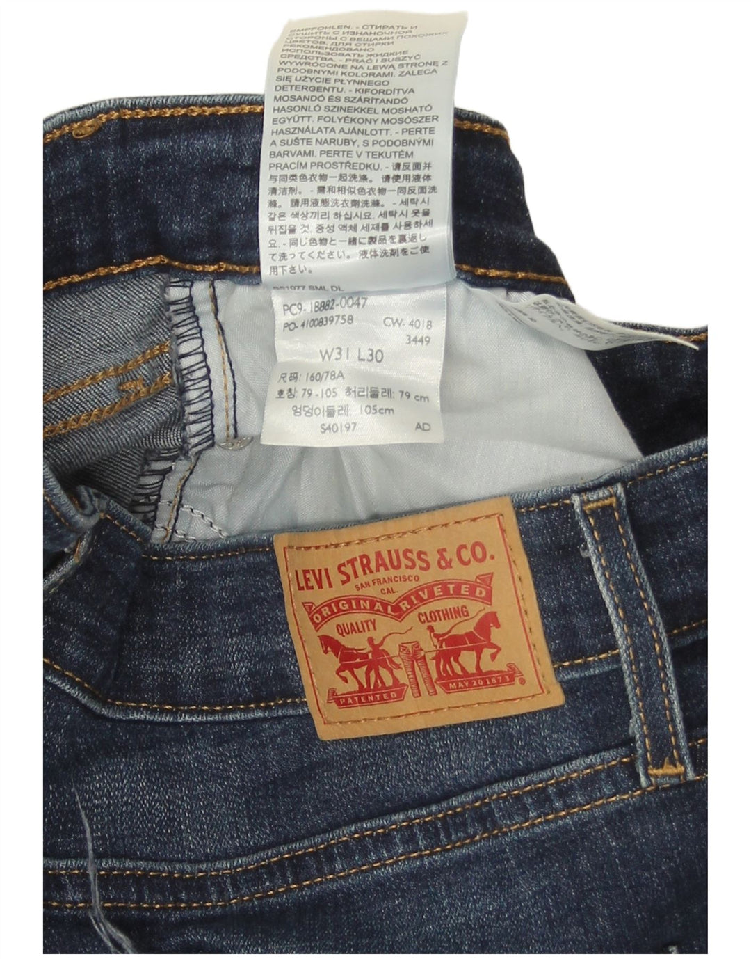 Levi's Jean Skinny Taille Haute 721 Femme W31 L30 Bleu Coton