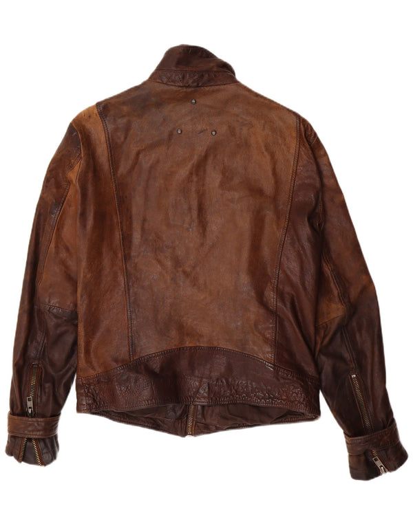 Be Edgy Veste en cuir pour homme UK 38 Cuir marron moyen