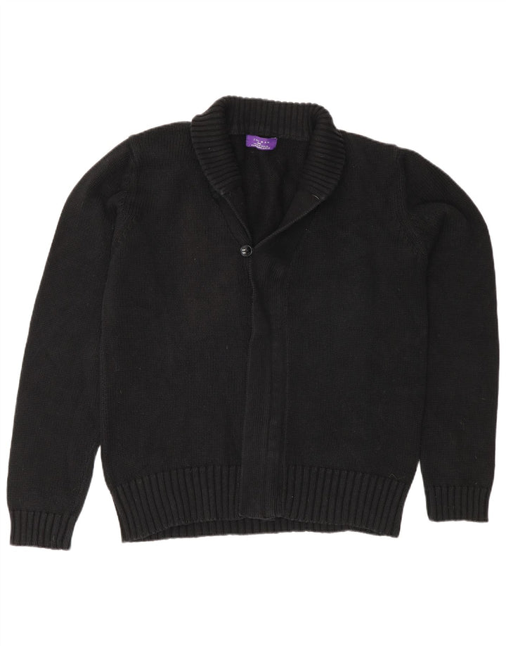Zara Homme Cardigan Pull Moyen Noir Coton Classique