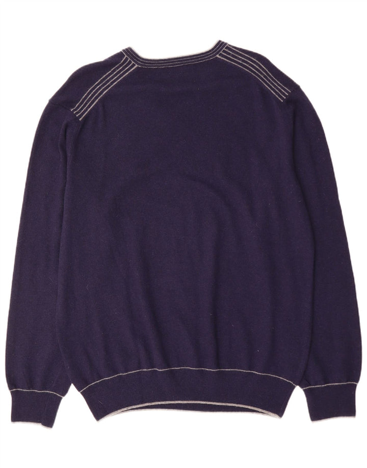 KAPPA Pull Graphique Col V Homme 2XL Bleu Marine Cachemire