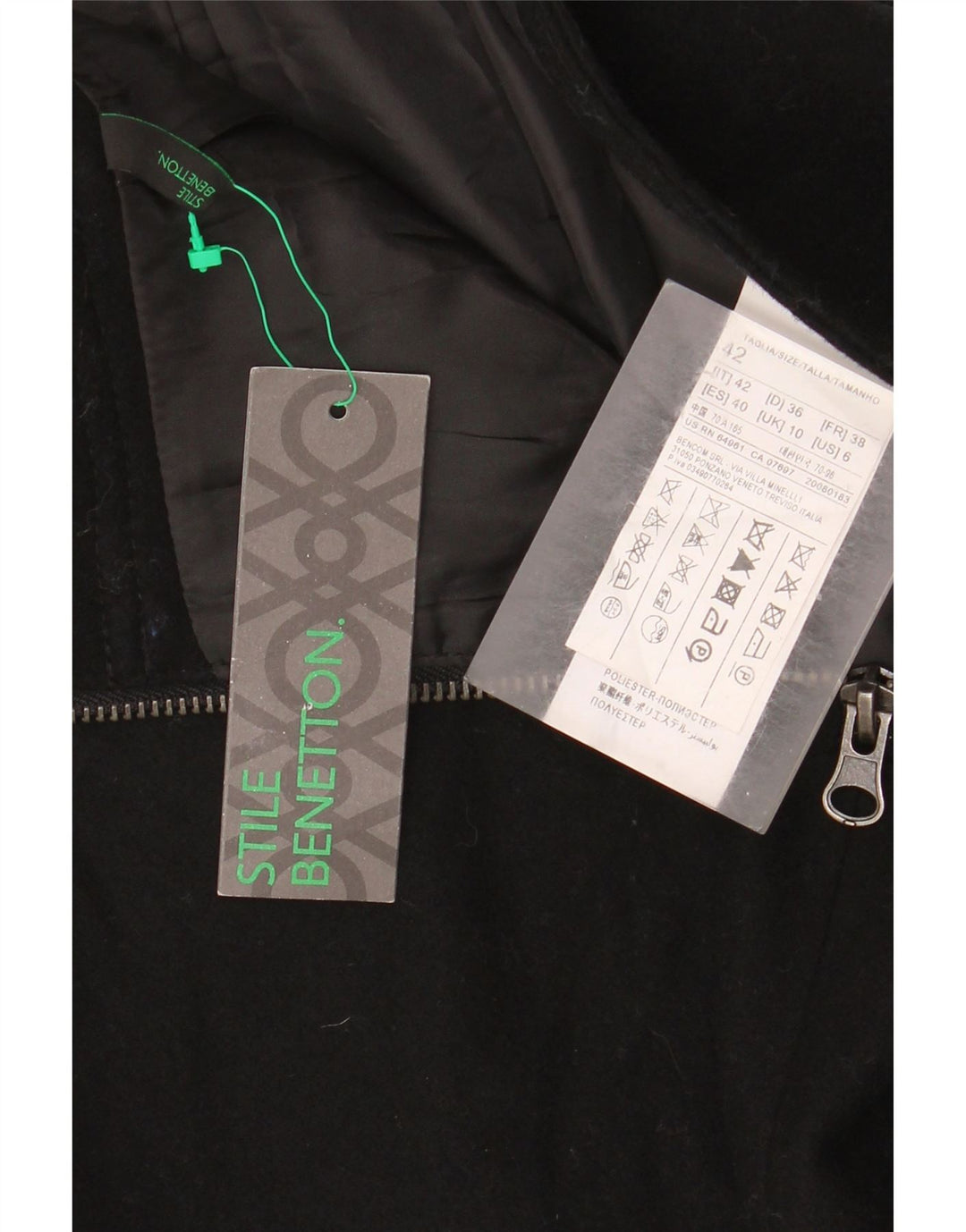 Benetton Mini Jupe Femme IT 42 Medium W30 Laine Noir