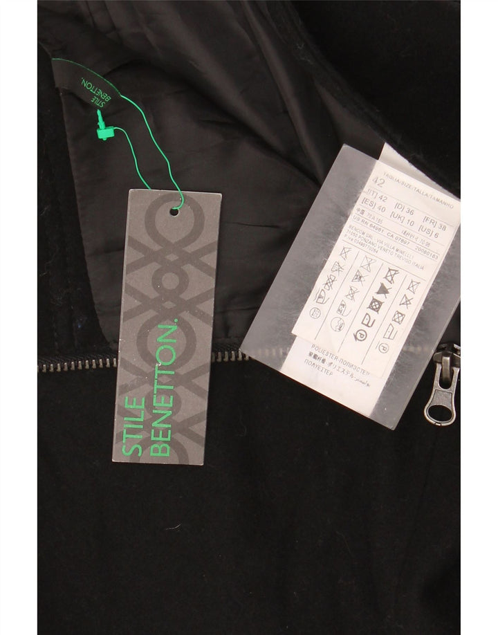 Benetton Mini Jupe Femme IT 42 Medium W30 Laine Noir